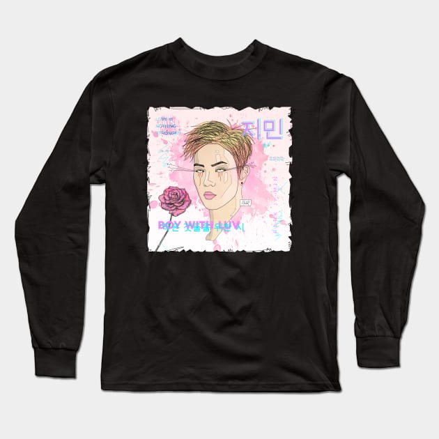 BTS Jimin - Boy With Luv Long Sleeve T-Shirt by brokdco